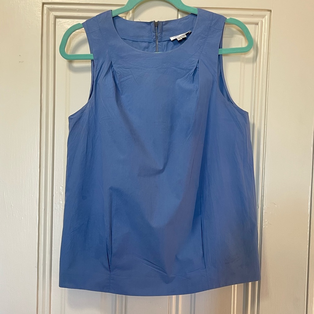 Vince Blue Cotton Sleeveless Tank Top, Sz M